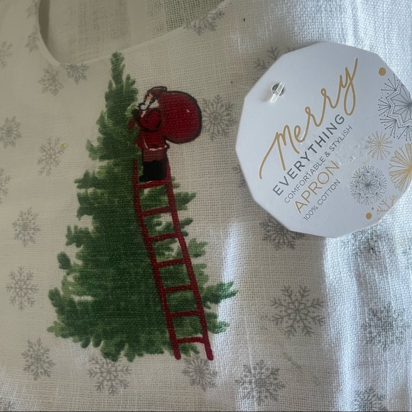Festive Holiday Kitchen 100% Cotton Apron Small-Medium - Picture 3 of 4